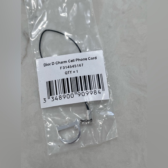 Dior D Charm Cell Phone Cord Bag Charm - Picture 2 of 7